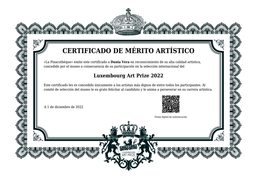 Gracias a Luxembourg Art Prize por este reconocimiento